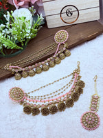 Load image into Gallery viewer, Kavya Bahubali Trending Style with Tikka Indian Earring Set