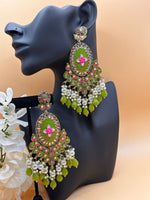 Load image into Gallery viewer, Lotus Meenakari Big Earring