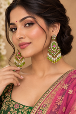 Load image into Gallery viewer, Lotus Meenakari Big Earring