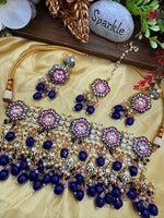 Load image into Gallery viewer, Meenakari Kundan choker set