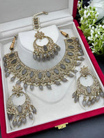 Load image into Gallery viewer, Deepika Grey Beauty Polki Choker Set