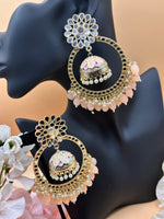 Load image into Gallery viewer, मीनाकारी ओवरसाइज़्ड मिरर झुमकी