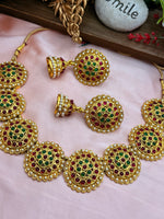 Load image into Gallery viewer, Antique Gold platted Multicolor choker