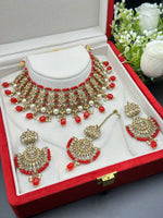 Load image into Gallery viewer, फ़िरोज़ा हरा सिल्वर पोल्की चोकर सेट