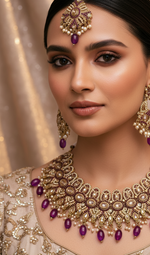 Load image into Gallery viewer, Afsara High Quality Polki Semi Bridal Necklace Set