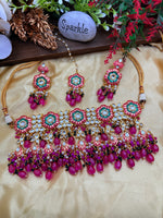 Load image into Gallery viewer, Meenakari Kundan choker set