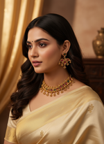 Load image into Gallery viewer, Saraswati matte Gold Platted Choker Set With Earring