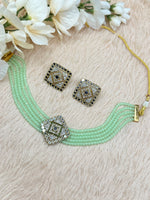 Load image into Gallery viewer, Aaina Simply Mirror Indian Choker Set