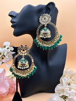 Load image into Gallery viewer, मीनाकारी ओवरसाइज़्ड मिरर झुमकी