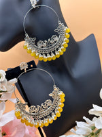 Load image into Gallery viewer, chandbali Oxidised Oversized Peacock Earrings