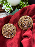 Load image into Gallery viewer, Polki golden Oversized Studs