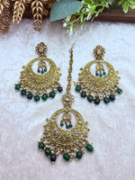 Load image into Gallery viewer, Emerald Green Aarita Indian Tikka set