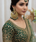 Load image into Gallery viewer, Emerald Green Aarita Indian Tikka set