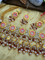 Load image into Gallery viewer, Meenakari Kundan choker set