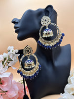 Load image into Gallery viewer, मीनाकारी ओवरसाइज़्ड मिरर झुमकी