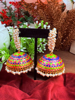 Load image into Gallery viewer, Meenakari jhumki