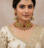 Load image into Gallery viewer, Shine kundan Drop Choker set
