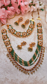 Load image into Gallery viewer, Rajwadi Moissanite Polki choker with long mala combo set