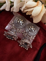 Load image into Gallery viewer, Peacock Oxidised Choker with jhumki