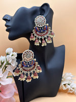 Load image into Gallery viewer, Radha Kundan Meenakari Peacock Earrings