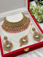 Load image into Gallery viewer, Disha Antique Gold Baby Pink Choket Set