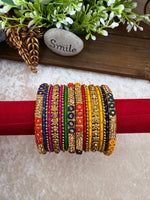 Load image into Gallery viewer, Multicolour Gold Metal Bangles