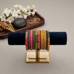 Load image into Gallery viewer, Multicolour Gold Metal Bangles