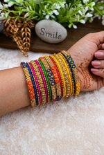 Load image into Gallery viewer, Multicolour Gold Metal Bangles