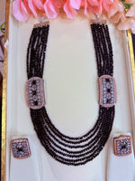 Load image into Gallery viewer, Anupama American Diamond Mala set with stud earring
