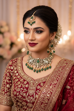 Load image into Gallery viewer, Victorian Elephant Necklaces with moissanite polki and earrings