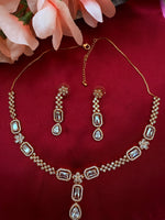Load image into Gallery viewer, Deepu Rosegold AD set with pair of earrings