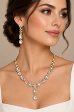 Load image into Gallery viewer, Deepu Rosegold AD set with pair of earrings