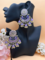 Load image into Gallery viewer, Radha Kundan Meenakari Peacock Earrings