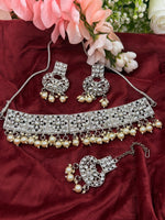 Load image into Gallery viewer, Silver Kundan choker set