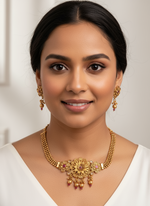 Load image into Gallery viewer, Shabnam matte gold choker set