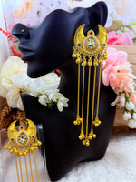 Load image into Gallery viewer, High quality Kashmiri Brass Gold plated kundan Meenakari Earrings