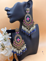 Load image into Gallery viewer, Lotus Meenakari Big Earring