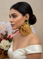Load image into Gallery viewer, High quality Brass gold plated Big Kashmiri earring with soundable Ghungru