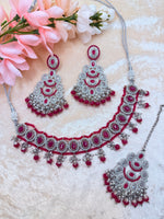 Load image into Gallery viewer, Lovelin Beautiful Elegant Indian Polki Indian choker jewellery Sets ..