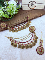 Load image into Gallery viewer, Kavya Bahubali Trending Style with Tikka Indian Earring Set