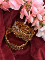 Load image into Gallery viewer, Golden polki Openable Kada (PAIR)