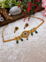 Load image into Gallery viewer, Aparna Matte Gold Temple Jewerly set