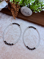 Load image into Gallery viewer, Antique Silver Anklet with Black crystal Beads