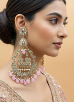 Load image into Gallery viewer, Jhummar Long Kundan Chandbali Earrings