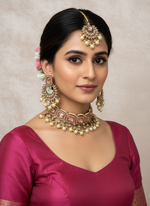 Load image into Gallery viewer, प्रतिका बेबी पिंक पोल्की सेट