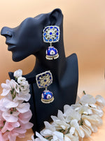 Load image into Gallery viewer, Royal Blue Sofi Kundan Jhumki