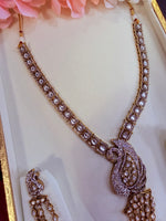 Load image into Gallery viewer, Peacock long Moissanite polki Necklace