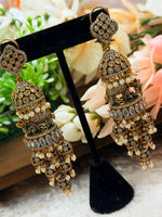 Load image into Gallery viewer, Elephant Victorian jhumki earrings