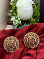 Load image into Gallery viewer, Polki golden Oversized Studs