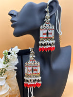 Load image into Gallery viewer, Ashriya Kundan Beads Earring With Sahara